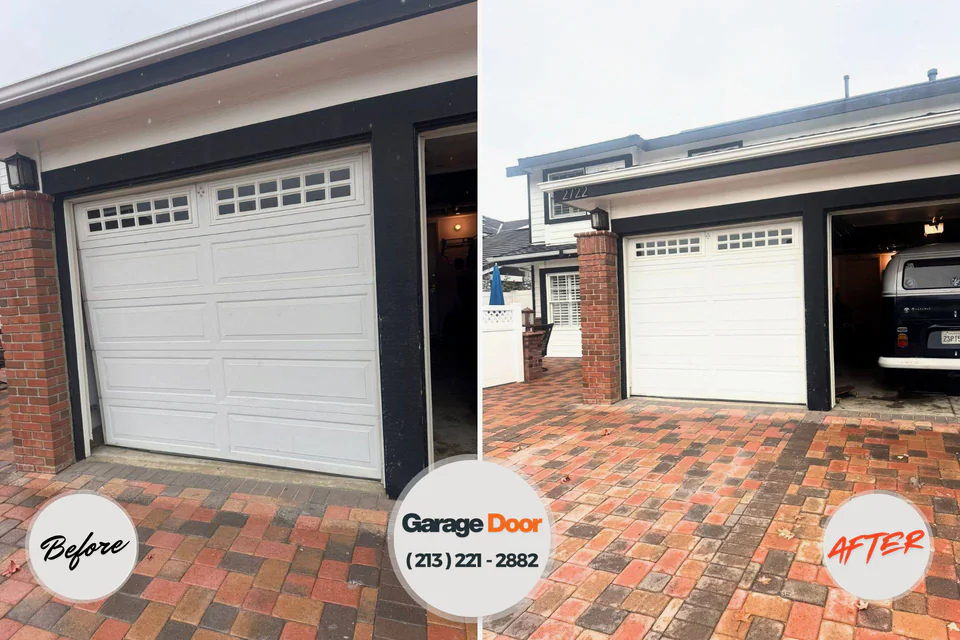 Before and after: garage door repair Ramtown, NJ